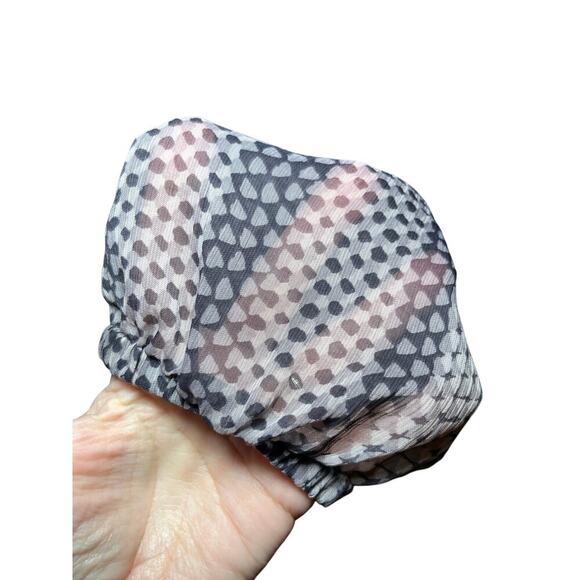 Loft Petite Dress Small Gray Black Dot‎ Print Belted V Neck Long Sleeve Work - Picture 3 of 12